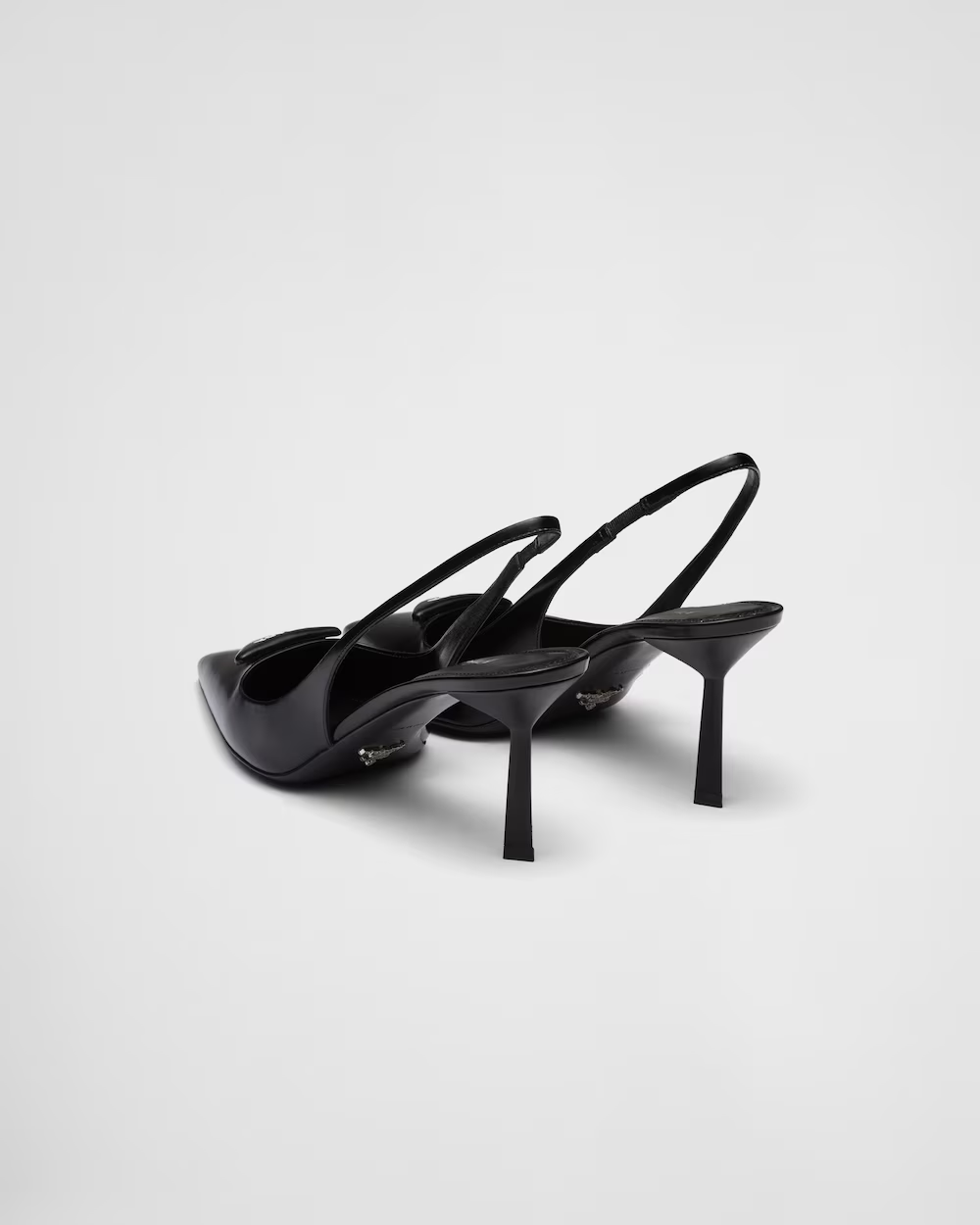 Brushed leather slingback pumps